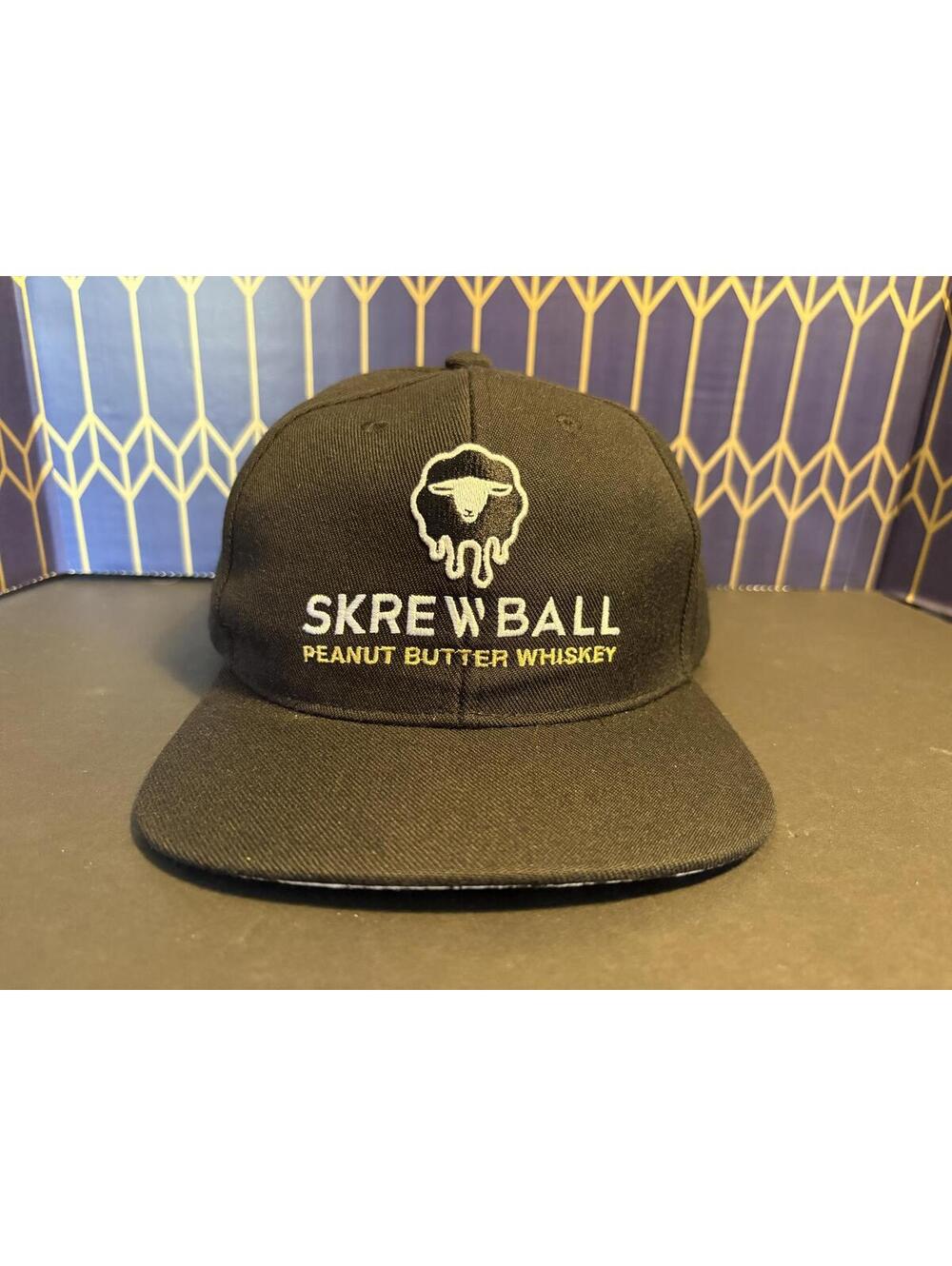 Skrewball Peanut Butter Whiskey Snapback Baseball Cap Hat Lid Black New